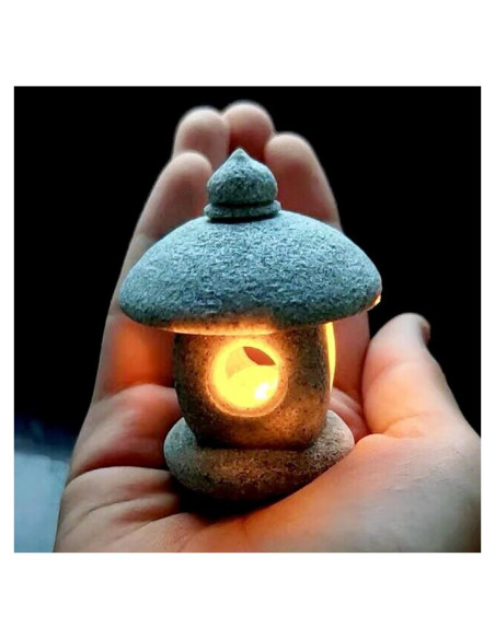 Estatua de lámpara LED de pagoda japonesa Daisylily 4.5x5.5cm