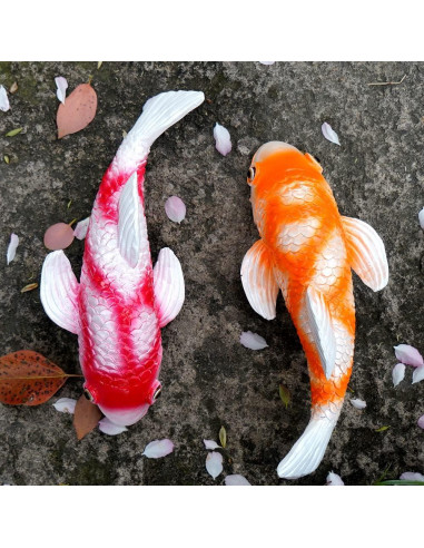 Juego de 2 Estatuas de Koi Solar Tooyuart para Jardín