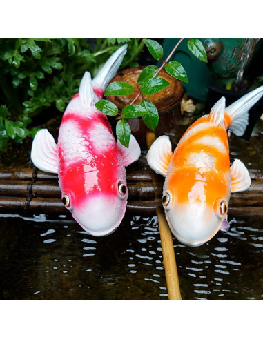 Juego de 2 Estatuas de Koi Solar Tooyuart para Jardín
