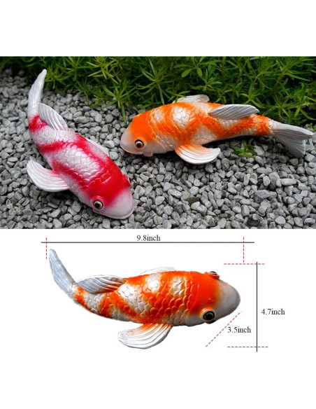 Juego de 2 Estatuas de Koi Solar Tooyuart para Jardín
