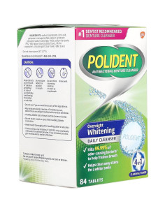 Tabletas Limpiadoras de Dentaduras Polident Triple Menta 84 Unidades 2