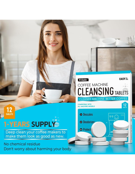 Tabletas Limpiadoras Y-Kelin para Cafeteras - 12 Piezas