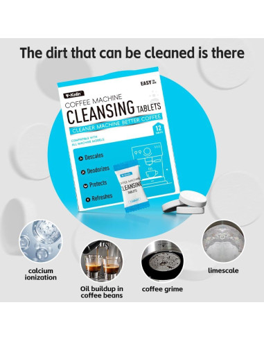 Tabletas Limpiadoras Y-Kelin para Cafeteras - 12 Piezas