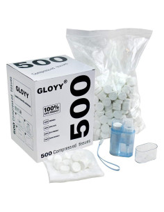 Toallas Comprimidas Biodegradables GLOYY 500 Unidades 22.4x24.1cm