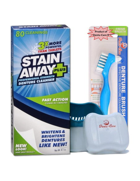 Limpiador de Dentaduras Stainaway Plus 80 Limpiezas con Cepillo Limpiador de Dentaduras Stainaway Plus 80 Limpiezas con Cepillo