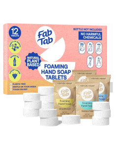 Tabletas de Jabón de Manos FabTab - 12 Recargas Espumosas