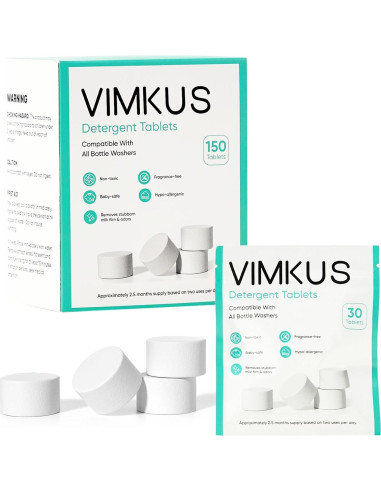 150 Tabletas de Detergente VIMKUS para Lavadoras de Botellas