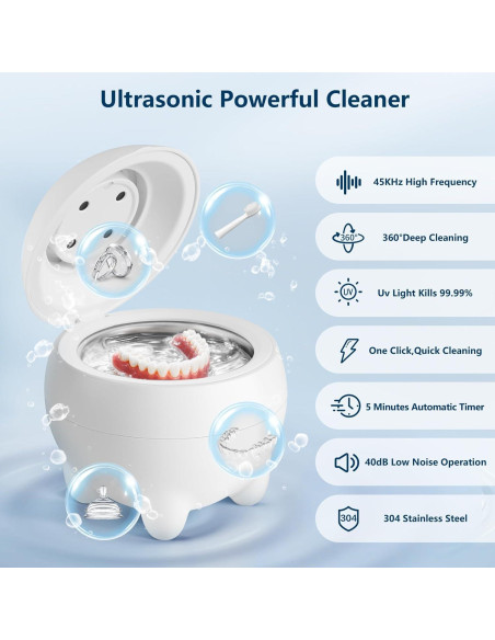Limpiador Ultrasónico de Retenedores JOYHOOD 45kHz con UV-C Limpiador Ultrasónico de Retenedores JOYHOOD 45kHz con UV-C