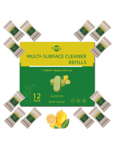 Tabletas de Recarga Limpiador Multi-Superficie Tisnxiy 12 Unidades 5.68L
