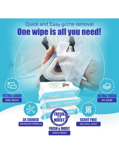 Toallitas CPAP Sani Bot - 150 Unidades Sin Fragancia