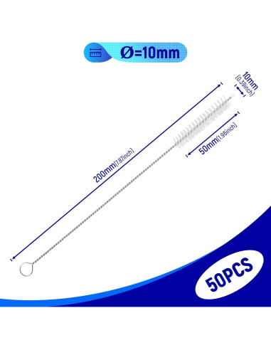 Kit de 50 Cepillos Limpiadores Reutilizables Kesoto 10mm