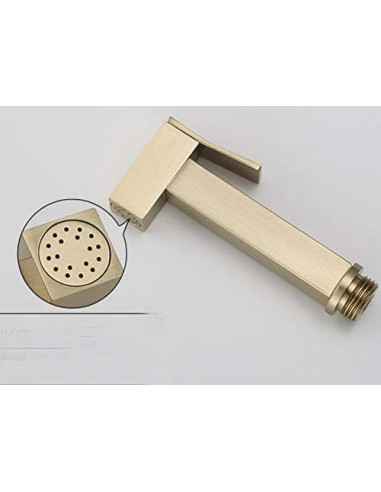Rociador de Bidet de Mano HOMCBEC Dorado Cepillado con Soporte y Manguera
