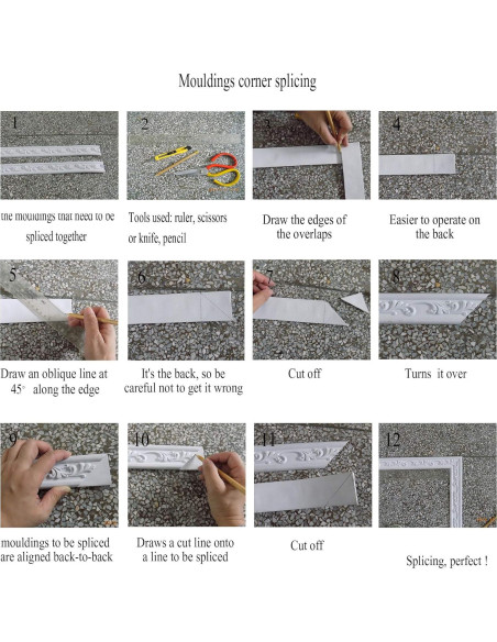 Moldura de Corona Flexible Zhangbl 292.1 cm Floral Vintage