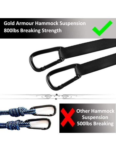 Hamaca de Camping Gold Armour Doble y Simple 226.8 kg