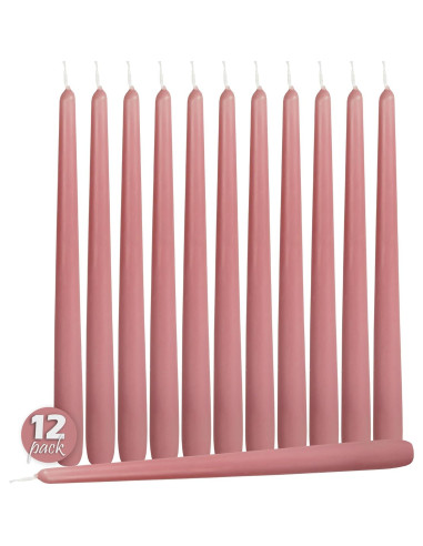 Hyoola Velas Taper Altas 35.56 cm Rosa Pink - 12 Unidades Sin Goteo