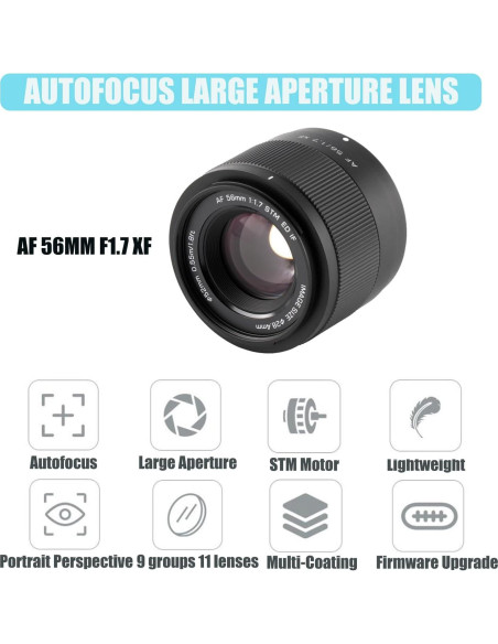 Lente VILTROX 56mm f/1.7 para Fujifilm Montura X