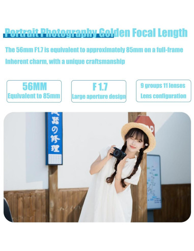 Lente VILTROX 56mm f/1.7 para Fujifilm Montura X