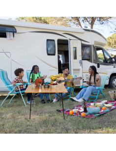 Mesa de Camping Plegable Ablazer de Bambú Ajustable 1-4 Personas 2