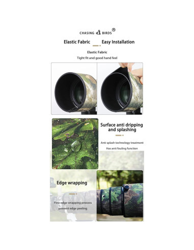 Funda Impermeable Camuflaje CHASING BIRDS para Lente Olympus 150-400mm