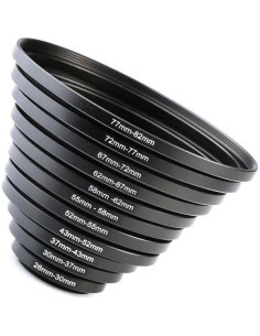 Juego de 11 Anillos de Paso de Metal K&F Concept 26-82mm 2