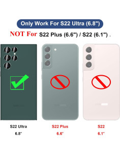 Protector de Lente de Cámara JOLOJO para Galaxy S22 Ultra - Verde Pino 2