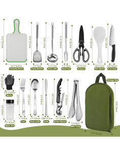 Juego de Utensilios de Cocina para Camping Onlyfire CT606 16 Piezas 2