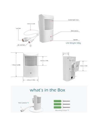 Cámara de Seguridad IP PoE MWRCTV 4MP 3.7mm Infrarrojo