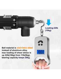 Cabezal de bola mini SIOTI de acero inoxidable 360 para cámaras 2