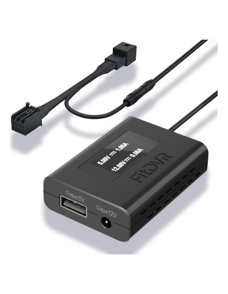 Adaptador de corriente FitDVR para cámara de tablero 5V 12V Adaptador de corriente FitDVR para cámara de tablero 5V 12V