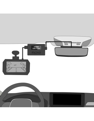 Adaptador de corriente FitDVR para cámara de tablero 5V 12V