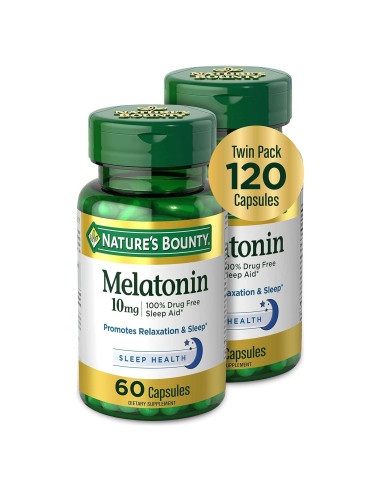 Melatonina Nature's Bounty 10mg 60 Cápsulas Doble Paquete