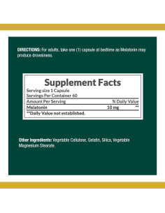 Melatonina Nature's Bounty 10mg 60 Cápsulas Doble Paquete 2