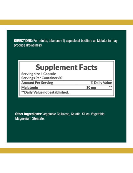 Melatonina Nature's Bounty 10mg 60 Cápsulas Doble Paquete Melatonina Nature's Bounty 10mg 60 Cápsulas Doble Paquete