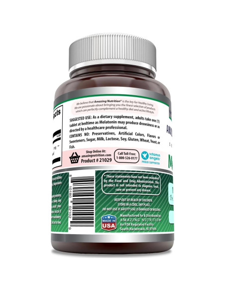 Suplemento de Melatonina 1 Mg - Fórmulas Asombrosas - 240 Tabletas - No OGM, Sin Gluten