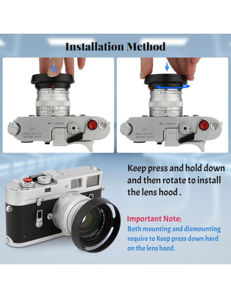 Capucha de Lente Metálica Haoge LH-ZV05 para Carl Zeiss y Voigtlander