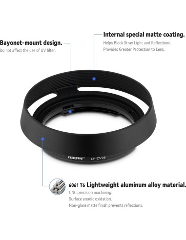 Capucha de Lente Metálica Haoge LH-ZV05 para Carl Zeiss y Voigtlander