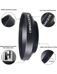 Capucha de Lente Gran Angular CORUSCATE 39mm Aluminio Negro 2