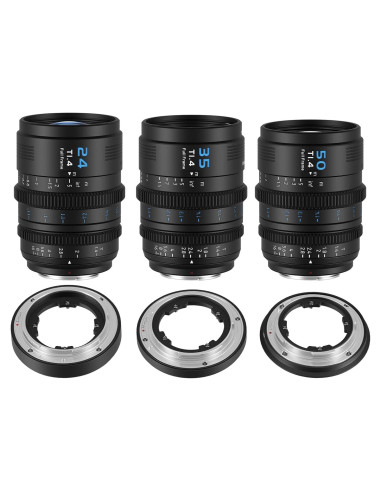 Juego de 3 Lentes de Cine SIRUI VP-1 T1.4 Full Frame 24mm 35mm 50mm