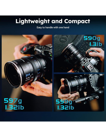 Juego de 3 Lentes de Cine SIRUI VP-1 T1.4 Full Frame 24mm 35mm 50mm