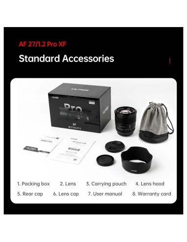 Lente VILTROX AF 27mm f/1.2 para Fujifilm X-Mount, Metal