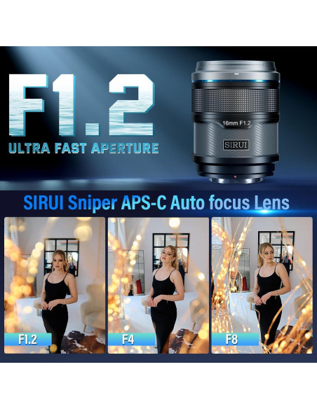 Lente Gran Angular Autofocus SIRUI 16mm F1.2 para APS-C Lente Gran Angular Autofocus SIRUI 16mm F1.2 para APS-C