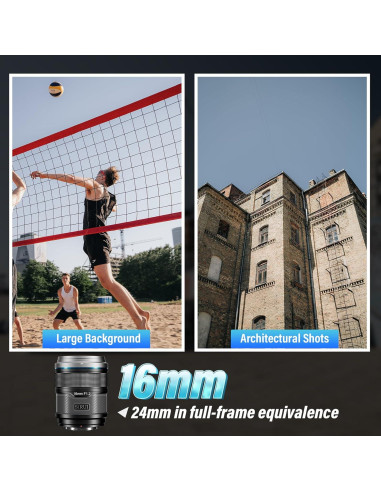 Lente Gran Angular Autofocus SIRUI 16mm F1.2 para APS-C