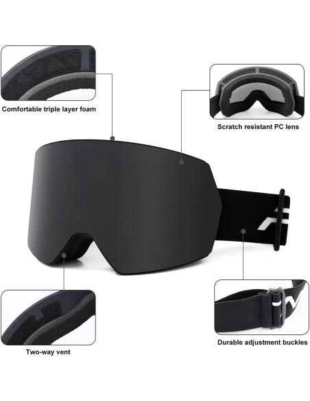 Gafas de esquí FMY UV400 antiempañante para adultos