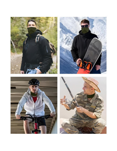 3 Balaclavas Verde Militar Unisex para Ciclismo y Motocicleta