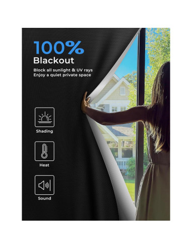 Cortina Opaca Portátil Sumobaby 61x91cm, Sin Taladro, Negra