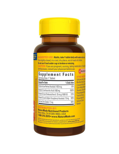 Nature Made Super C con Vitamina D3 y Zinc 60 Tabletas