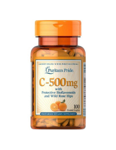 Vitamina C 500 mg Puritan's Pride con Bioflavonoides 100 Comprimidos