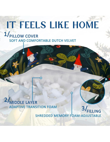 Almohada de Camping Xmzsdz Espuma Viscoelástica 35x45cm