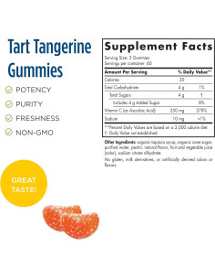 Gomitas de Vitamina C Nordic Naturals 250 mg Mandarina 120 Uds 2