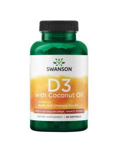 Suplemento Vitamina D-3 Swanson Ultra 125mcg con Aceite de Coco - 60 Gelatinas Blandas